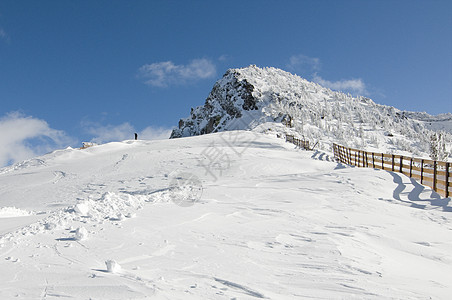 加州曼默斯山的雪峰风景图片