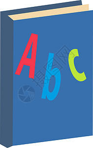 ABC 书图标平面卡通风格 孤立在白色背景上 矢量图图片