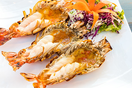 Grilled河虾火焰字符时间派对美食贝类季节餐饮小吃辉光背景图片