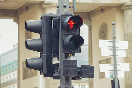 红东德国安佩尔曼在柏林的交通灯图片