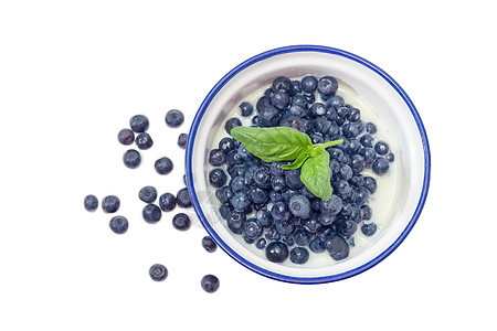 蓝莓甜点加甜炼乳特写烹饪食物水果厨房浆果牛奶盘子维生素覆盆子图片