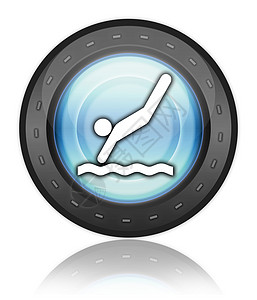 图标 按钮 像形图潜水潜水员跳板纽扣象形文字平台插图指示牌水池海滩图片