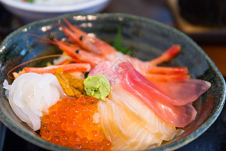 日本大米饭碗大学刺身美食鱼子贝类餐厅螃蟹乌贼食物洗碗机图片