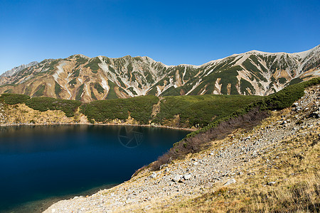 日本田山的美丽风景远足立山吸引力高原药师晴天高山农村路线游客图片