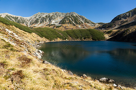 日本的泰山森林高原火山天空高地顶峰高山黑部公园风景图片