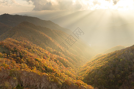 日落在Nikko的韩景山图片