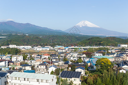 富士山和静冈镇港口观光建筑学海岸旅行天空地标公园农村蓝色图片