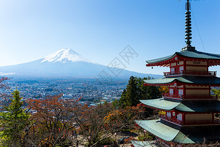 秋季富士山和楚雷托帕塔塔图片
