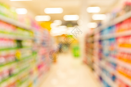 超市的抽象模糊购物中心消费者杂货店走道产品市场零售架子购物店铺图片