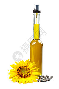 向日葵花油植物油液体种子白色向日葵黄色植物食物瓶子玻璃图片