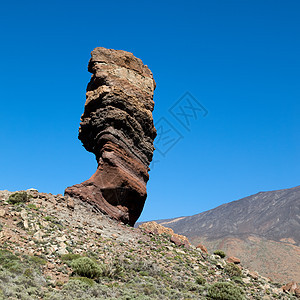 迭代山和石头叫做树顶峰天空地质学蓝色国家首脑旅游公园风景火山图片