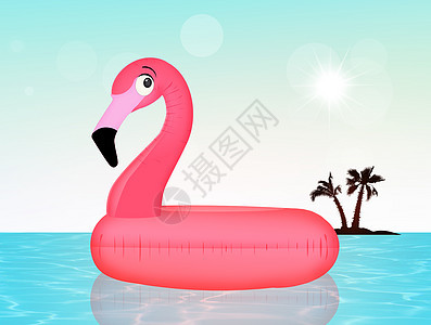 可充气粉粉红火烈酒粉红色海洋假期异国海滩火烈鸟热带玩具情调空气床图片