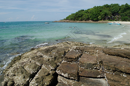 泰国萨米德岛和蓝天海岸线天空假期太阳海景奢华海洋旅行蓝色棕榈图片