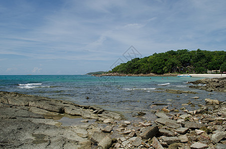 泰国萨米德岛和蓝天阳光海岸线热带旅游天空太阳情调天堂奢华海景图片