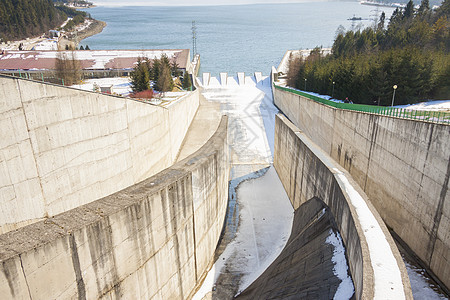 波兰湖的水坝水电环境力量贮存障碍抛光车站旅行水库地标图片