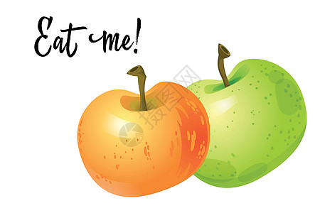 在白色背景隔绝的两个苹果 它制作图案矢量图片素材