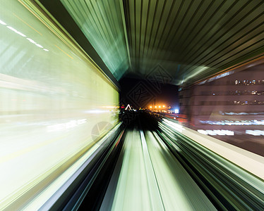 隧道中的列车移动蓝色管子城市线条踪迹铁路圆形运动铁轨曲线图片