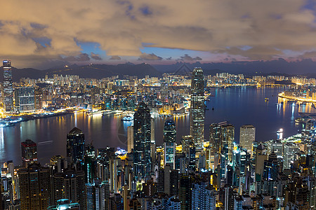 香港早上摩天大楼办公室天际景观游客住宅民众日落风景地标图片