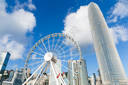 香港天线建筑车轮商业市中心中心蓝色摩天轮经济旅游天空图片