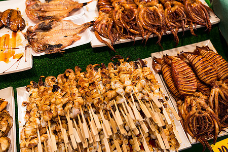 Grilled 丝网动物烹饪饮食炙烤海鲜美食肉质食物餐厅章鱼图片