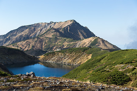 日本的Tateyama城市地标观光风景森林滑雪植物蓝色晴天爬坡道图片