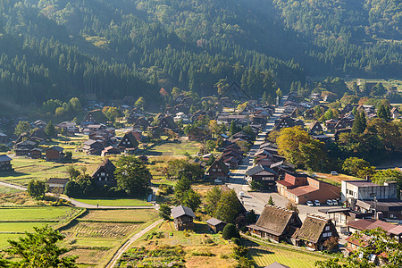 日本白川越村白川稻草世界建筑学游客文化遗产合掌历史丛林图片