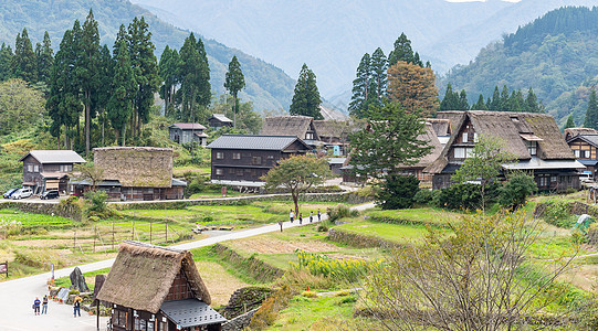 白川果访问农家文化红叶吸引力旅行世界合掌水平村庄图片