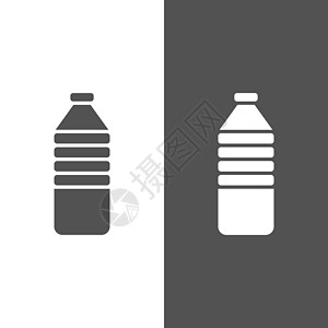 黑白背景上的水瓶图标图片
