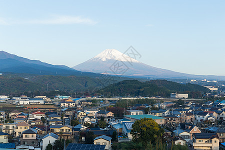 静冈市富士山农村天空公园爬坡风景蓝色火山场景公吨市中心图片