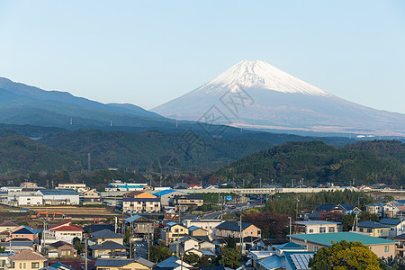 静冈市藤山农村晴天市中心天空丛林植物公吨游客旅行房子图片