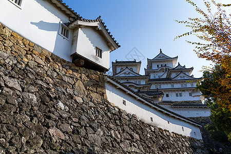 日本传统喜马吉城堡 日本建筑学旅游建筑地标蓝色武士历史公园文化阳光图片