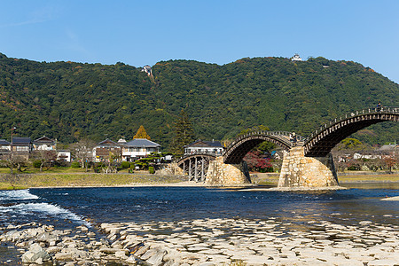 日本金台桥场景城堡游客历史性风景传统地标旅行曲线历史图片