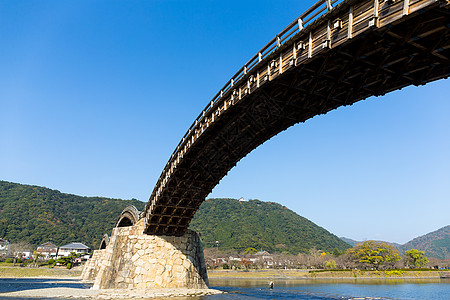 日本金台桥吸引力历史旅游蓝色木头传统旅行游客风景建筑学图片