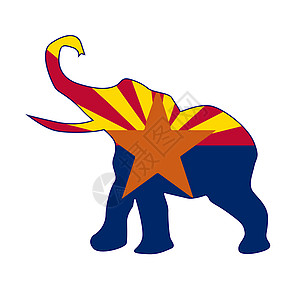 额济那旗亚利桑那州共和大象旗电子动物艺术艺术品绘画派对插图旗帜背景