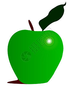 尼斯绿色苹果插图水果饮食叶子艺术品绘画艺术背景图片