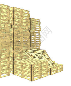 木质货盘 白纸孤立货运木板木材货物贮存船运平台生产店铺调色板图片