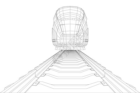 现代高速列车剪影多边形艺术旅行速度运输创新引擎海报铁路技术图片
