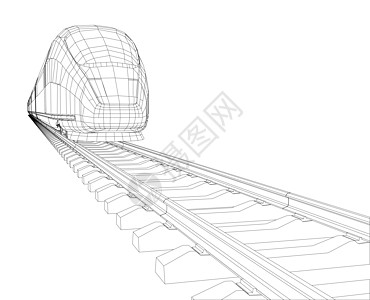 抽象的多边形高速旅客列车艺术海报火车速度旅行创新技术运输铁路引擎图片
