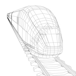 抽象的多边形高速旅客列车铁路旅行速度创新3d技术火车艺术引擎运输图片