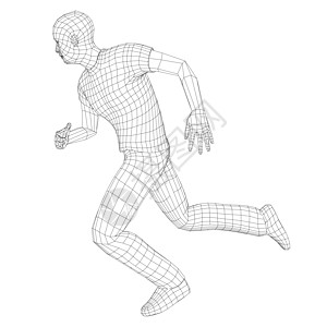 线框跑马插图艺术赛跑者运动训练短跑身体竞赛草图男人图片