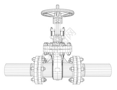 工业阀门  3 的矢量渲染管子3d制造业螺栓旋转金属工厂绘画龙头技术图片