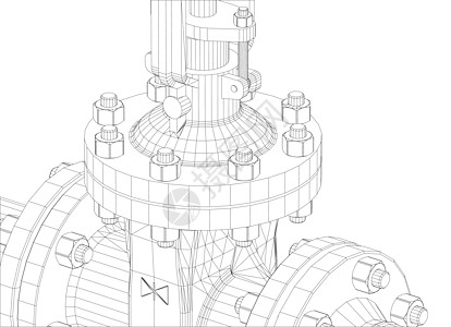 工业阀门  3 的矢量渲染草图3d化学品技术制造业龙头螺栓工程黑色绘画图片