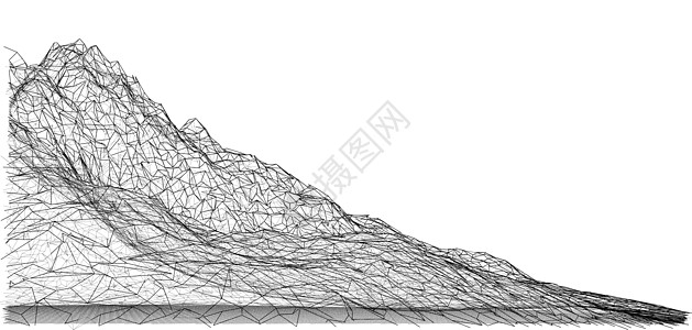 线框多边形景观 它制作图案矢量插图数据网络电脑土地技术爬坡网格地形创造力图片
