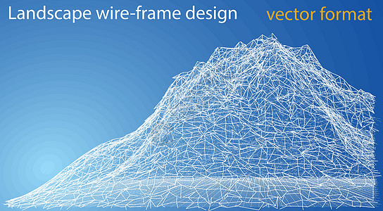 线框多边形景观 它制作图案矢量网络顶峰建造电脑互联网x射线节点框架网格地形图片