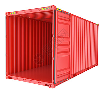 白色上隔离的开放式集装箱集装箱商业配送货物3d容器出口商品盒子船运仓库图片