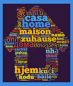不同语言的 Word Home生活战略新生儿青少年解决方案学生标签童年棕榈成功图片