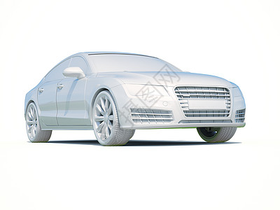 3d车白色空白模版商务豪车模板轿车3d车身背景渲染修理维修图片
