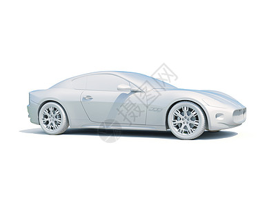 3d车白色空白模版车身模板跑车汽车工业渲染商务修理汽车维修3d图片