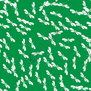 无缝矢量蜻蜓或豆娘图案背景昆虫绿色海岸线黑色动物园自然纺织品艺术推杆页数图片
