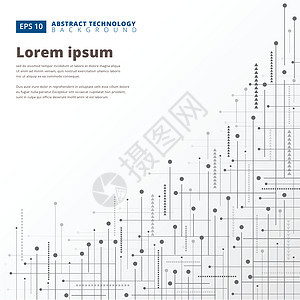 抽象数字技术几何线点网络数据化学水平软件灰色公司商业科学研究背景图片